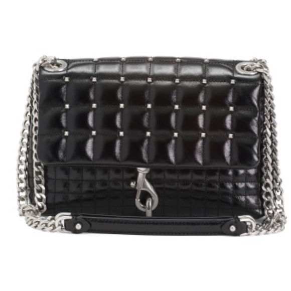 Rebecca Minkoff- Rebecca Minkoff - Edie Quilted Leather Studded Shoulder Bag - Picture 4 of 13